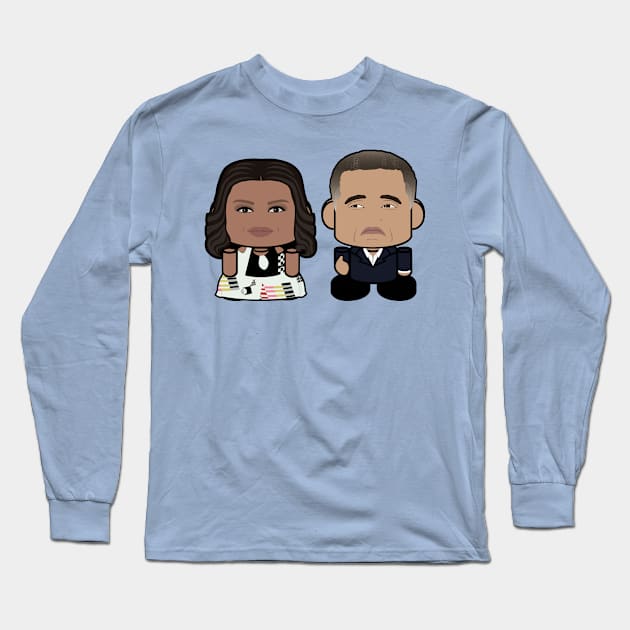 Mr. & Mrs. Obamabot POLITICO'BOT Toy Robot (Thumbs Up) Long Sleeve T-Shirt by Village Values